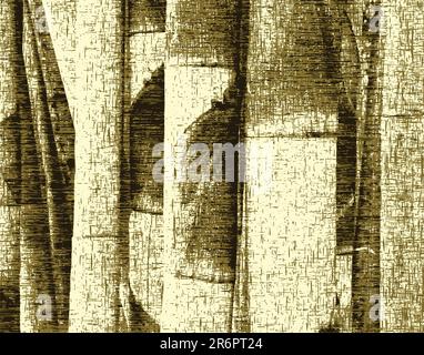 Bearbeitbares Vektor-Grunge-Design der Bambusstämme Stock Vektor