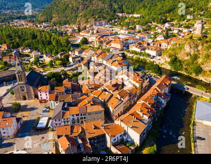 Stadtbild von Tarascon-sur-Ariege Stockfoto