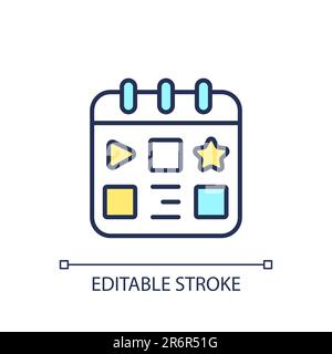 RGB-Farbsymbol für Inhaltkalender Stock Vektor