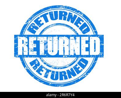 Blauer Stempel aus Gummi mit dem Wort zurück Stock Vektor