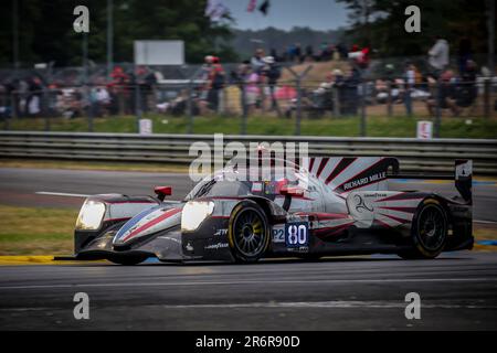 Le Mans, Frankreich. 11. Juni 2023. 80 PERRODO Francois (Fra), BARNICOAT Ben (GIR), NATO Norman (Fra), AF Corse, Oreca 07 - Gibson, Aktion während der 24 Stunden von Le Mans 2023 auf dem Circuit des 24 Heures du Mans vom 10. Bis 11. Juni 2023 in Le Mans, Frankreich - Foto Paulo Maria/DPPI Gutschrift: DPPI Media/Alamy Live News Stockfoto