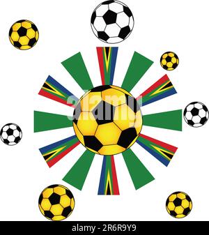 Fußballbälle, Flagge, Designelement, Vektordarstellung Stock Vektor