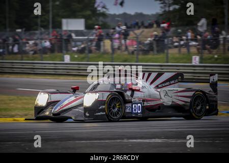 80 PERRODO Francois (Fra), BARNICOAT Ben (GIR), NATO Norman (Fra), AF Corse, Oreca 07 - Gibson, Action während der 24 Stunden von Le Mans 2023 auf dem Circuit des 24 Heures du Mans vom 10. Bis 11. Juni 2023 in Le Mans, Frankreich - Foto: Paulo Maria/DPPI/LiveMedia Stockfoto