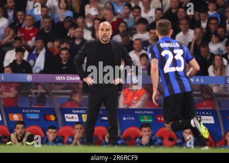 Istanbul, Turquie. 10. Juni 2023. Trainer von Manchester City Pep Guardiola während der UEFA Champions League, Endspiel zwischen dem FC Manchester City und dem FC Internazionale am 10. Juni 2023 im Atatürk Olympiastadion in Istanbul, Türkei - Foto Jean Catuffe/DPPI Gutschrift: DPPI Media/Alamy Live News Stockfoto