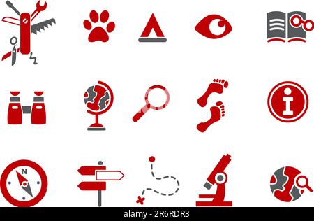 Vector Icons Pack - Red Series, Exploration Collection Stock Vektor