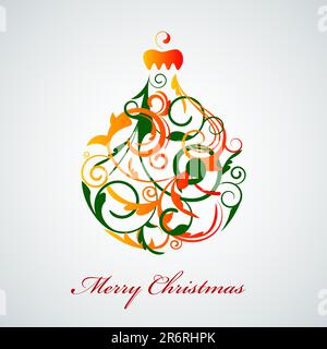 Vektorbild der roten Silhouette des weihnachtsballs Stock Vektor