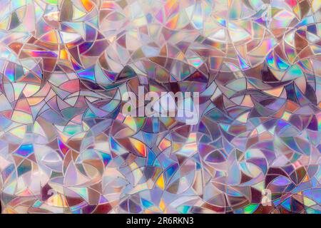 Türscheibe aus Buntglas. Modernes abstraktes Buntglas-Muster. Stockfoto