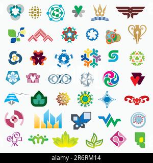 Eine Reihe von Vektorsymbolen zu einem Thema von Kultur, Wissenschaft, Kunst, Gefühlen Stock Vektor