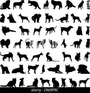Set # 2 von anderen Vektor Haustiere Silhouetten Design einsetzbar Stock Vektor
