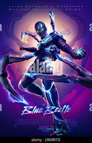 Blue Beetle Filmposter Stockfoto