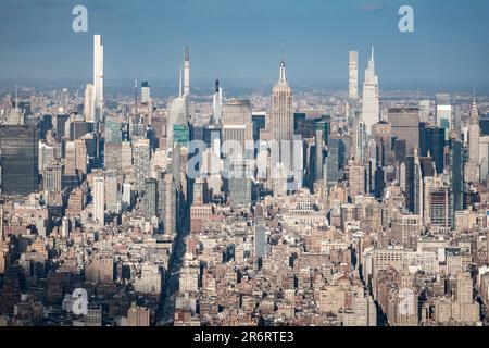 Luftaufnahme von Midtown Manhattan, New York Stockfoto