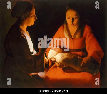 Georges de La Tour, das Neugeborene, gemalt in Öl auf Leinwand, 1640-1649 Stockfoto