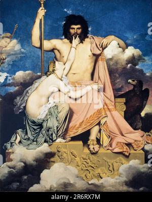 Jupiter und Thetis, Ölgemälde auf Leinwand von Jean Auguste Dominique Ingres und Jean-Paul Flandrin, 1811 Stockfoto