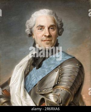 Der Marechal de Saxe. Maurice, Graf Sachsen (1696-1750), Marschall General von Frankreich, Porträt in Pastelltönen von Maurice Quentin de La Tour, 1725-1750 Stockfoto