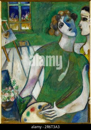 Autoportrait en Vert (Selbstporträt in Grün). Museum: Musée national d'Art modern, Centre Georges Pompidou, Paris. Autor: MARC CHAGALL. Stockfoto