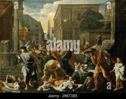 La Peste d'Asdod (die Pest von Ashdod). Museum: Musée du Louvre, Paris. Autor: NICOLAS POUSSIN. Stockfoto