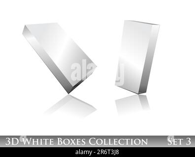 Symbolsatz für dreidimensionale Felder mit Reflexion und Schatten Stock Vektor