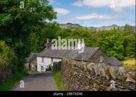 High Oxy Fell Farm in der Nähe von Hodge Close, Coniston in Cumbria Stockfoto