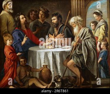 Les pèlerins d'Emmaus (das Abendmahl in Emmaus). Museum: Musée du Louvre, Paris. AUTOR: ANTOINE LE NAIN. Stockfoto