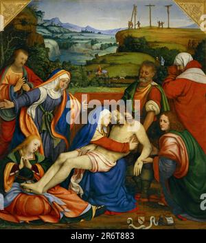 Klagen über den toten Christus. Museum: Musée du Louvre, Paris. Autor: Andrea Solari (Solario). Stockfoto
