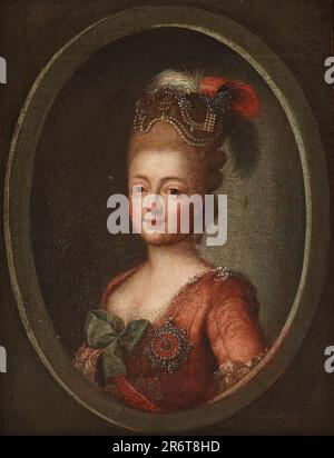 Das Porträt von Herzogin Maria Feodorovna (Sophie Dorothea aus Württemberg) (1759-1828). Museum: PRIVATE SAMMLUNG. Autor: ALEXANDER ROSLIN. Stockfoto