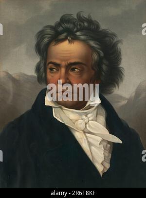 Das Porträt von Ludwig van Beethoven (1770-1827). Museum: PRIVATE SAMMLUNG. Autor: FERDINAND SCHIMON. Stockfoto