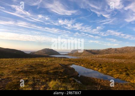 Mitsommernacht auf der Insel Mageroya Stockfoto