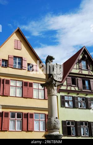 Löwenskulptur in Dinkelsbühl (Franken) (Deutschland) Stockfoto