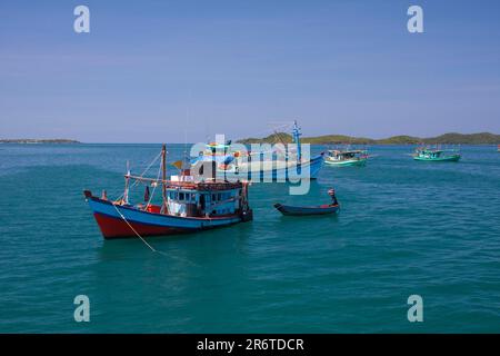 Fischerboote, Doung Dong Town, Phu Quoc Island, Vietnam Stockfoto