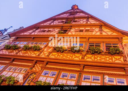 Mittelalterliches Haus in Dinkelsbuhl, Bayern, Deutschland Stockfoto