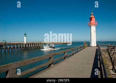 Leuchttürme, Trouville, Normandie, Frankreich Stockfoto