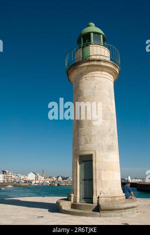 Leuchtturm, La Tour Josephine, Saint-Gilles-Croix-de-Vie, Saint Hilaire de Riez, Poitou-Vendee, Charente-Maritime, Frankreich Stockfoto