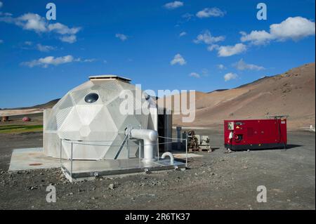 Geothermisches Gebiet, nahe Myvatn, Island, Hveraroend, Namaskard, Bjarnarflag-Gebiet Stockfoto