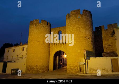 Chinchilla City Gate, Puerta de, Belmonte, Cuenca Province, Castilla-La Mancha, Spanien Stockfoto