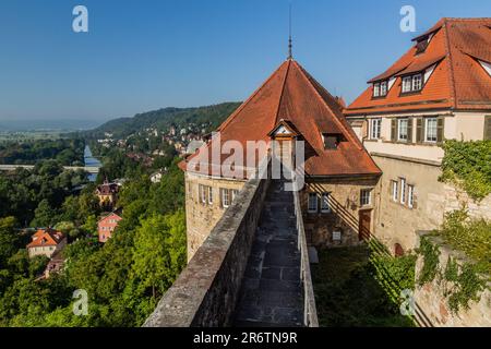 Mauern des Hohentubinger Schlosses in Tubingen Stockfoto