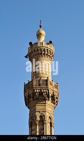 Minarett, Al-Azhar-Moschee, Kairo, Ägypten Stockfoto