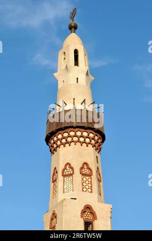 Minarett, Abu el-Haggag Moschee, Luxor Temple Compound, Theben, Ägypten Stockfoto