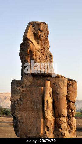 Memnonkolosse, Westtheben, Memnonkolosse, Ägypten Stockfoto