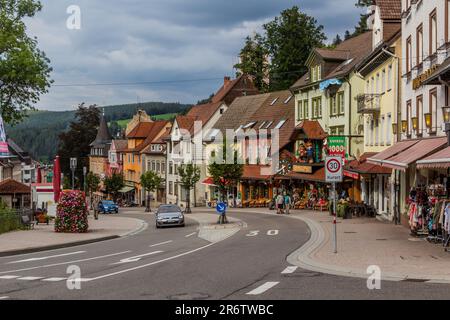 TRIBERG, DEUTSCHLAND - 2. SEPTEMBER 2019: Blick auf das Dorf Triberg in Baden-Württemberg Stockfoto