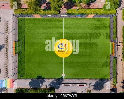 Luftaufnahme am Johan Cruyff Court in Alkmaar Niederlande Stockfoto