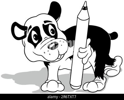 Zeichnung eines Panda mit Filzstift Stock Vektor