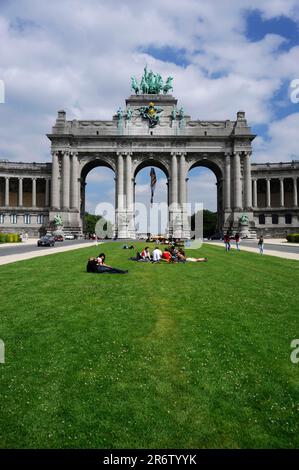 Arc de Triomphe im Jubilee Park, Parc du Cinquantenaire, Brüssel, Belgien Stockfoto