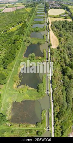 Caen Hill Schleusenflug auf Kennet und Avon Kanal nahe Devizes Wiltshire Stockfoto