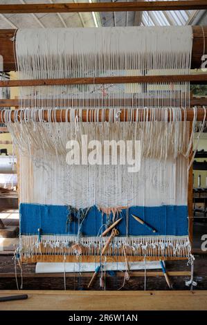 Webstuhl, Flandern, MIAT, Museum für industrielle Archäologie und Textilien, Gent, Ostflandern, Belgien Stockfoto