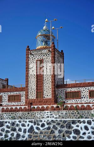 Leuchtturm Punta de la Entallada, Fuerteventura, Kanarische Inseln, Spanien Stockfoto