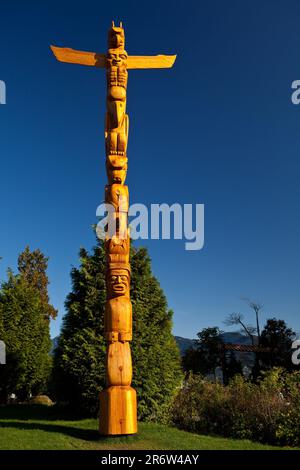 Totempfahl, Stanley Park, Vancouver, Britisch-Kolumbien, Kanada Stockfoto