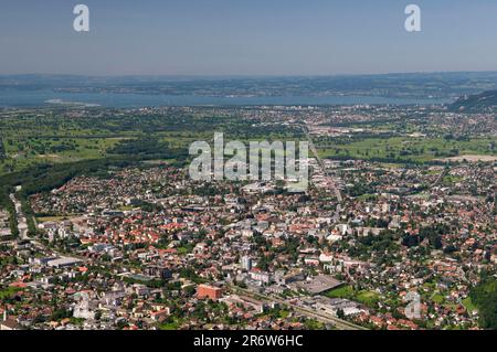 Blick von Karren auf Dornbirn, Bodensee, Vorarlberg, Österreich Stockfoto