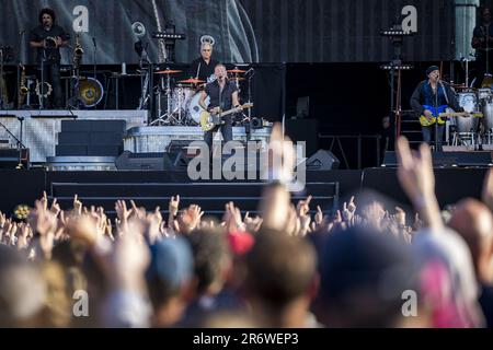 Landgraaf, Niederlande. 11. Juni 2023. LANDGRAAF - Bruce Springsteen während seines Konzerts auf dem MegaLand Gelände. Das Konzert ist Teil der Stadiontour, mit der „The Boss“ durch Europa reist. ANP MARCEL VAN HOORN niederlande Out - belgien Out Credit: ANP/Alamy Live News Stockfoto