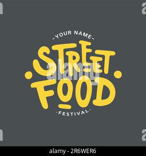 Street Food Festival Logo-Design Stock Vektor