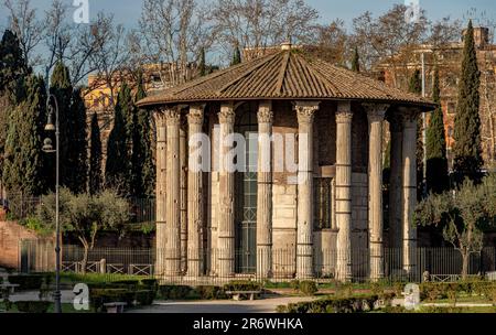 Der Tempel des Herkules Victor, im Forum Boarium, Rom, Italien Stockfoto
